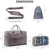 imageLOVEVOOK Travel Duffle Bag  Womens Weekender Carry On Overnight Laptop ampamp Gym Bag With ToiletryShoe Pocket Hospital Labor BagPurple Grey
