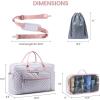 imageLOVEVOOK Travel Duffle Bag  Womens Weekender Carry On Overnight Laptop ampamp Gym Bag With ToiletryShoe Pocket Hospital Labor BagSilver Grey
