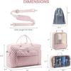 imageLOVEVOOK Travel Duffle Bag  Womens Weekender Carry On Overnight Laptop ampamp Gym Bag With ToiletryShoe Pocket Hospital Labor BagZ4pcsPink