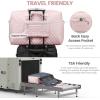 imageLOVEVOOK Travel Duffle Bag  Womens Weekender Carry On Overnight Laptop ampamp Gym Bag With ToiletryShoe Pocket Hospital Labor BagZ4pcsPink