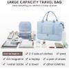 imageLOVEVOOK Travel Duffle BagWeekender Bags for Women with Shoe CompartmentCarry on Overnight Bag with Toiletry BagGym Duffel Bag with Wet Pocket Hospital Bags for Labor and DeliveryLight Blue