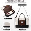 imageLOVEVOOK Travel Duffle BagWeekender Bags for Women with Shoe CompartmentCarry on Overnight Bag with Toiletry BagGym Duffel Bag with Wet Pocket Hospital Bags for Labor and DeliveryBlackwhitebrowna