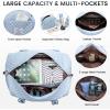 imageLOVEVOOK Travel Duffle BagWeekender Bags for Women with Shoe CompartmentCarry on Overnight Bag with Toiletry BagGym Duffel Bag with Wet Pocket Hospital Bags for Labor and DeliveryLight Blue