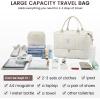 imageLOVEVOOK Travel Duffle BagWeekender Bags for Women with Shoe CompartmentCarry on Overnight Bag with Toiletry BagGym Duffel Bag with Wet Pocket Hospital Bags for Labor and DeliveryBeige