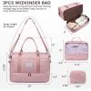 imageLOVEVOOK Travel Duffle BagWeekender Bags for Women with Shoe CompartmentCarry on Overnight Bag with Toiletry BagGym Duffel Bag with Wet Pocket Hospital Bags for Labor and DeliveryPink