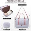imageLOVEVOOK Travel Duffle BagWeekender Bags for Women with Shoe CompartmentCarry on Overnight Bag with Toiletry BagGym Duffel Bag with Wet Pocket Hospital Bags for Labor and DeliverySilver Grey