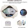imageLOVEVOOK Travel Duffle BagWeekender Bags for Women with Shoe CompartmentCarry on Overnight Bag with Toiletry BagGym Duffel Bag with Wet Pocket Hospital Bags for Labor and DeliveryBeigea3pc