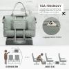 imageLOVEVOOK Travel Duffle BagWeekender Bags for Women with Shoe CompartmentCarry on Overnight Bag with Toiletry BagGym Duffel Bag with Wet Pocket Hospital Bags for Labor and DeliveryDark Gray Greend