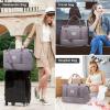 imageLOVEVOOK Travel Duffle BagWeekender Bags for Women with Shoe CompartmentCarry on Overnight Bag with Toiletry BagGym Duffel Bag with Wet Pocket Hospital Bags for Labor and DeliveryPurple Greyb