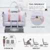 imageLOVEVOOK Travel Duffle BagWeekender Bags for Women with Shoe CompartmentCarry on Overnight Bag with Toiletry BagGym Duffel Bag with Wet Pocket Hospital Bags for Labor and DeliverySilver Grey