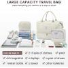 imageLOVEVOOK Travel Duffle BagWeekender Bags for Women with Shoe CompartmentCarry on Overnight Bag with Toiletry BagGym Duffel Bag with Wet Pocket Hospital Bags for Labor and DeliveryBeigea3pc