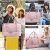 imageLOVEVOOK Travel Duffle BagWeekender Bags for Women with Shoe CompartmentCarry on Overnight Bag with Toiletry BagGym Duffel Bag with Wet Pocket Hospital Bags for Labor and DeliveryPinkL