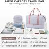 imageLOVEVOOK Travel Duffle BagWeekender Bags for Women with Shoe CompartmentCarry on Overnight Bag with Toiletry BagGym Duffel Bag with Wet Pocket Hospital Bags for Labor and DeliverySilver Grey