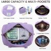 imageLOVEVOOK Travel Duffle BagWeekender Bags for Women with Shoe CompartmentCarry on Overnight Bag with Toiletry BagGym Duffel Bag with Wet Pocket Hospital Bags for Labor and DeliveryPurplea