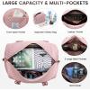 imageLOVEVOOK Travel Duffle BagWeekender Bags for Women with Shoe CompartmentCarry on Overnight Bag with Toiletry BagGym Duffel Bag with Wet Pocket Hospital Bags for Labor and DeliveryPinkb