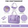imageLOVEVOOK Travel Duffle BagWeekender Bags for Women with Shoe CompartmentCarry on Overnight Bag with Toiletry BagGym Duffel Bag with Wet Pocket Hospital Bags for Labor and DeliveryPurpleL