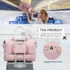 imageLOVEVOOK Travel Duffle BagWeekender Bags for Women with Shoe CompartmentCarry on Overnight Bag with Toiletry BagGym Duffel Bag with Wet Pocket Hospital Bags for Labor and DeliveryPinkL