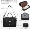 imageLOVEVOOK Travel Duffle BagWeekender Bags for Women with Shoe CompartmentCarry on Overnight Bag with Toiletry BagGym Duffel Bag with Wet Pocket Hospital Bags for Labor and DeliveryBlackb3pc
