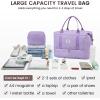 imageLOVEVOOK Travel Duffle BagWeekender Bags for Women with Shoe CompartmentCarry on Overnight Bag with Toiletry BagGym Duffel Bag with Wet Pocket Hospital Bags for Labor and DeliveryPurplea
