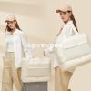 imageLOVEVOOK Weekender Bags for Women Travel Large Personal Item Travel Overnight Bag Carry on Duffle Bags with Shoe Compartment Toiletry Bag Wet Pocket for Airplane Hospital Labor DeliveryOff  White