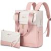 imageLOVEVOOK Backpack Purse for Women Convertible Mini Backpacks Tote for Teen Girls Small College Bookbag for Work School Travel 2pcs set BlackCreamBeigepink