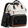 imageLOVEVOOK Diaper Bag Backpack Baby Bag with Changing Station Large Diaper Backpack for Mom Dads Waterproof Mommy Bag for Boy and Girl Travel Essential Baby Shower BlackBeigeBlackbeige
