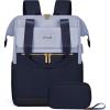 imageLOVEVOOK Laptop Backpack for Women 156 Inch Work Laptop Bag with USB Port Fashion Teacher Nurse Backpack Purse Waterproof Travel Computer Backpack with Organizer Bag 2PCS BeigeKhakiGrey Blue  Ink Blue