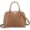 imageLOVEVOOK Purse for Women Small Crossbody Bags Classic Double Zip Top Handle Dome Satchel BagWovenBrown