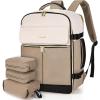 imageLOVEVOOK Travel Backpack for Women TSA Carry On Backpack Flight Approved Luggage 40L Water Resistant Personal Item Daypack Large Weekender Bag fit 17 inch Laptop with 3 Cubes BeigeblackbrownBeigekhakiblack