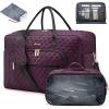 imageLOVEVOOK Travel Duffle Bag  Womens Weekender Carry On Overnight Laptop ampamp Gym Bag With ToiletryShoe Pocket Hospital Labor BagPurplish Red