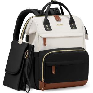 imageLOVEVOOK Diaper Bag Backpack Baby Bag with Changing Station Large Diaper Backpack for Mom Dads Waterproof Mommy Bag for Boy and Girl Travel Essential Baby Shower BlackBeigeBlackbeige