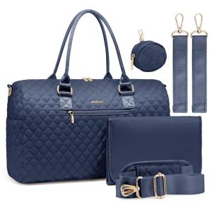 imageLOVEVOOK Diaper Bag Tote with Pacifier Case and Changing Pad Large Capacity Mommy Bag for Hospital and Weekender Travel Functional Baby Bag Newborn Baby Essential PinkBlue