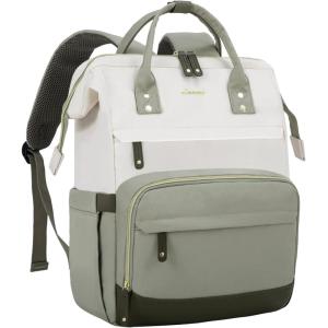 imageLOVEVOOK Laptop Backpack for Women 156 Inch Work Business Backpacks Purse With Large Capacity Waterproof Nurse Bag College Bookbag for School Waterproof Casual Daypack for TravelBeigelight Green