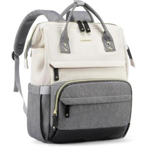 imageLOVEVOOK Laptop Backpack for Women 156 Inch Work Business Backpacks Purse With Large Capacity Waterproof Nurse Bag College Bookbag for School Waterproof Casual Daypack for TravelWhitegreyblack