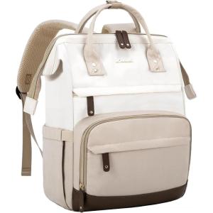 imageLOVEVOOK Laptop Backpack for Women 156 Inch Work Business Backpacks Purse With Large Capacity Waterproof Nurse Bag College Bookbag for School Waterproof Casual Daypack for TravelBeigenude