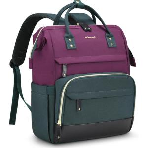 imageLOVEVOOK Laptop Backpack for Women 156 Inch Work Business Backpacks Purse With Large Capacity Waterproof Nurse Bag College Bookbag for School Waterproof Casual Daypack for TravelPurplegreen