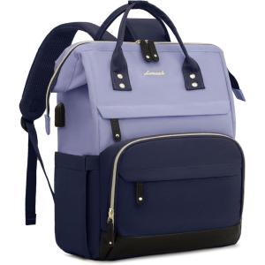 imageLOVEVOOK Laptop Backpack for Women 156 Inch Work Business Backpacks Purse With Large Capacity Waterproof Nurse Bag College Bookbag for School Waterproof Casual Daypack for TravelGrey Blue