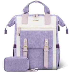 imageLOVEVOOK Laptop Backpack for Women Teacher Bag Work Backpack Purse Laptop Computer Back Pack Business Travel Backpack Nursing College School Bookbag 156 Inch BlackBeigeBrownPurplebeige