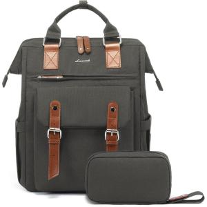 imageLOVEVOOK Laptop Backpack for Women Teacher Bag Work Backpack Purse Laptop Computer Back Pack Business Travel Backpack Nursing College School Bookbag 156 Inch BlackBeigeBrownDark Greybrown