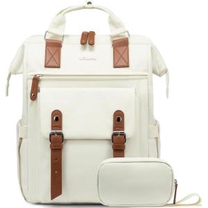 imageLOVEVOOK Laptop Backpack for Women Teacher Bag Work Backpack Purse Laptop Computer Back Pack Business Travel Backpack Nursing College School Bookbag 156 Inch BlackBeigeBrownBeigebrown