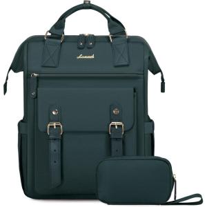 imageLOVEVOOK Laptop Backpack for Women Teacher Bag Work Backpack Purse Laptop Computer Back Pack Business Travel Backpack Nursing College School Bookbag 156 Inch BlackBeigeBrownDark Greendark Green