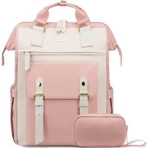 imageLOVEVOOK Laptop Backpack for Women Teacher Bag Work Backpack Purse Laptop Computer Back Pack Business Travel Backpack Nursing College School Bookbag 156 Inch BlackBeigeBrownPinkbeigebeige