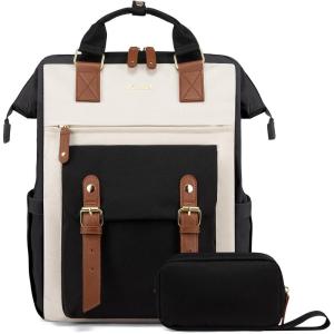 imageLOVEVOOK Laptop Backpack for Women Teacher Bag Work Backpack Purse Laptop Computer Back Pack Business Travel Backpack Nursing College School Bookbag 156 Inch BlackBeigeBrownBlackbeigebrown