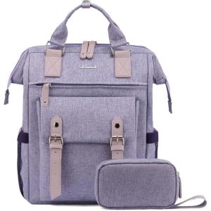 imageLOVEVOOK Laptop Backpack for Women Teacher Bag Work Backpack Purse Laptop Computer Back Pack Business Travel Backpack Nursing College School Bookbag 156 Inch BlackBeigeBrownPurplepurple