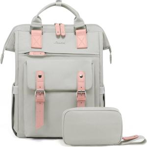 imageLOVEVOOK Laptop Backpack for Women Teacher Bag Work Backpack Purse Laptop Computer Back Pack Business Travel Backpack Nursing College School Bookbag 156 Inch BlackBeigeBrownLight Greypink