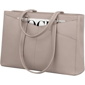 imageLOVEVOOK Laptop Tote Bag for Women 156 Inch Waterproof Leather Computer Bags Business Office Work Briefcase BlackMilk Gray Purple