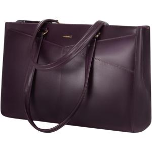 imageLOVEVOOK Laptop Tote Bag for Women 156 Inch Waterproof Leather Computer Bags Business Office Work Briefcase BlackMulberries Purple