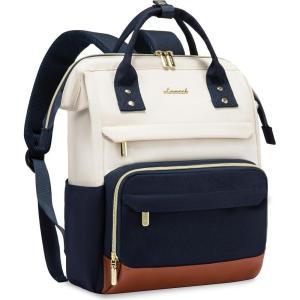 imageLOVEVOOK Mini Backpack for Women Small Backpacks Purse College Bookbag for School Fashion Bag for Travel Work Gift Lightweight Daypack BeigeBlackBrownBeigebluebrown