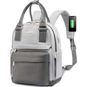 imageLOVEVOOK Mini Backpack for Women Stylish Waterproof Backpack Purse with USB Port Cute Bookbag for College School TravelDark Gray  Light Gray