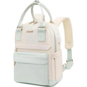 imageLOVEVOOK Mini Backpack for Women Stylish Waterproof Backpack Purse with USB Port Cute Bookbag for College School TravelMint  Beige